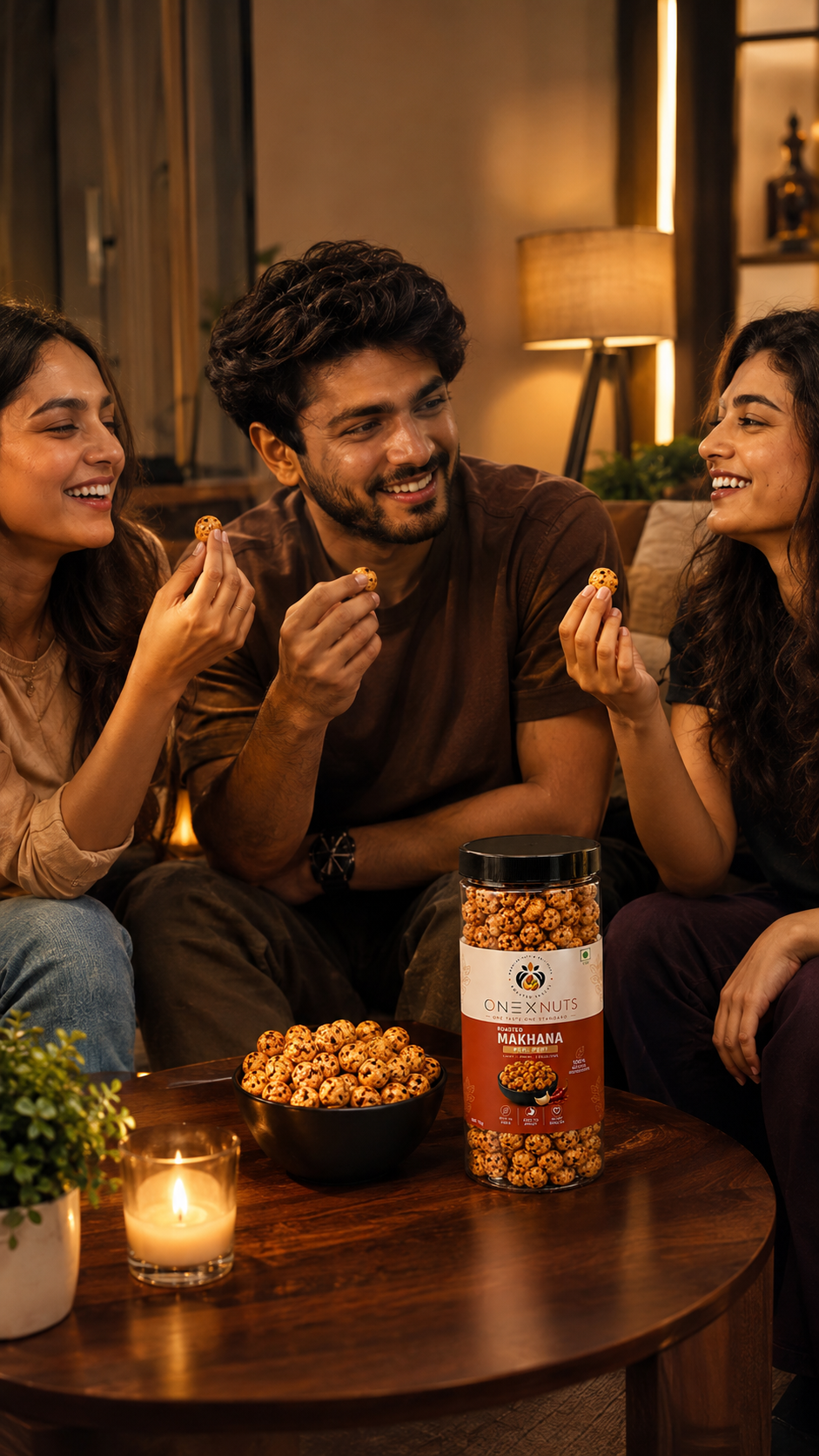 ONEXNUTS Roasted Makhana – Peri Peri | Light & Crispy Fox Nuts | 70g